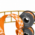 1.5"X5YD ORANGE WATER COLOR CHECK RIBBON WITH ORANGE DUPION BACK