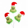 24" WHITE/GREEN/RED 3 GRINCH FLORAL STEM