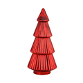 D7"H14.5" - MERCURY GLASS CHRISTMAS TREE-RED