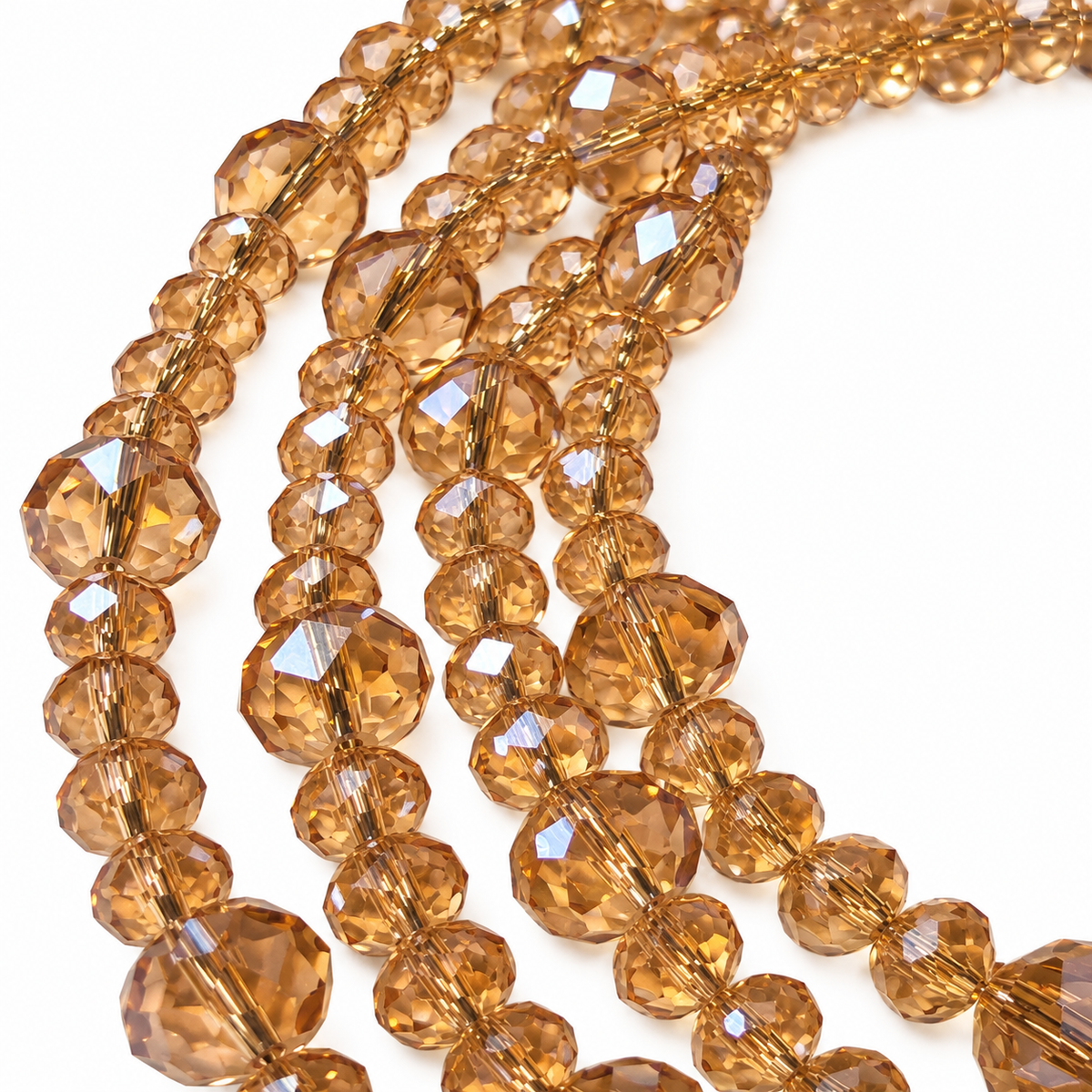 6' Crystal glass and gold garland