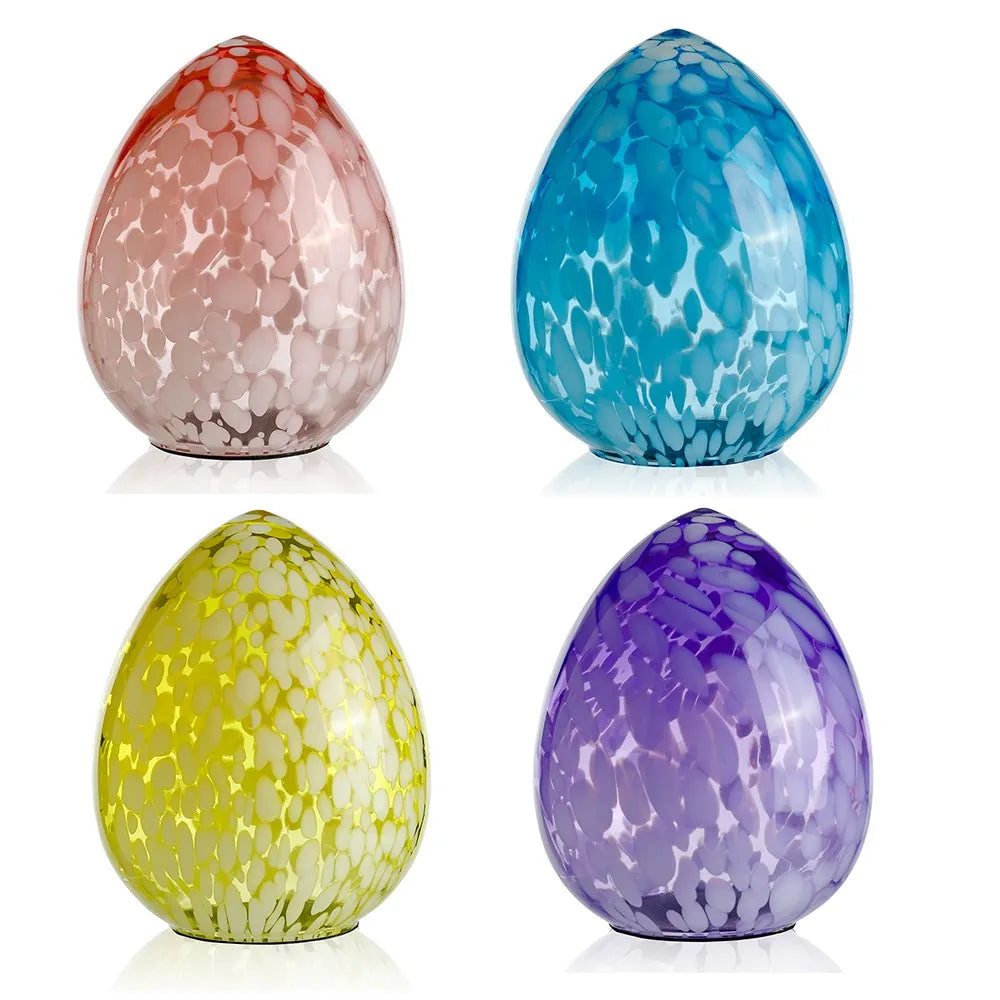 D6.5"H7.9" GLASS EASTER EGGS-BLUE ONLY