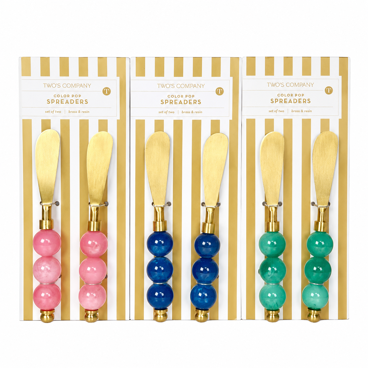 S/2 COLOR POP SPREADERS ON GIFT CARD (GREEN ONLY)