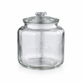 D8.5"H11" -CLEAR GLASS CANISTER W/ EMBOSSED DESIGN AND LID