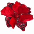 9.5" MAGNOLIA RED PLAID WITH CLIP