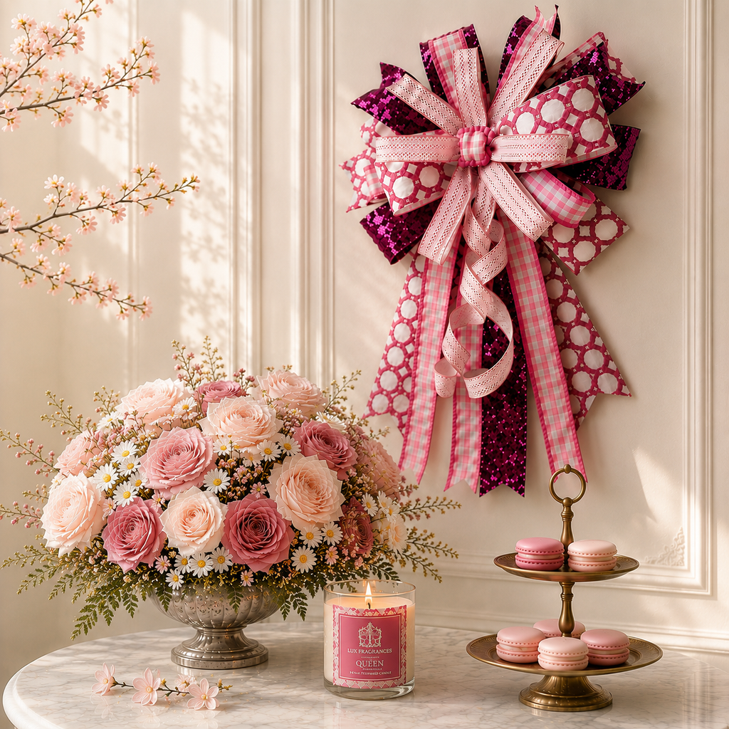 20"W X 40"L "PRETTY IN PINK" PRE-MADE BOW