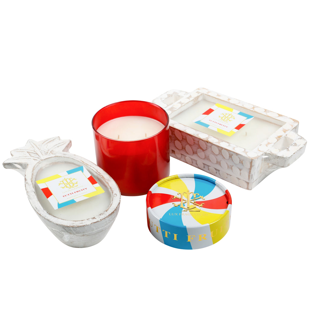 Tutti Fruity Whitewashed Pineapple Bowl Candle