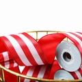 4" RED & WHITE STRIPE WITH RED BACKING 5YD