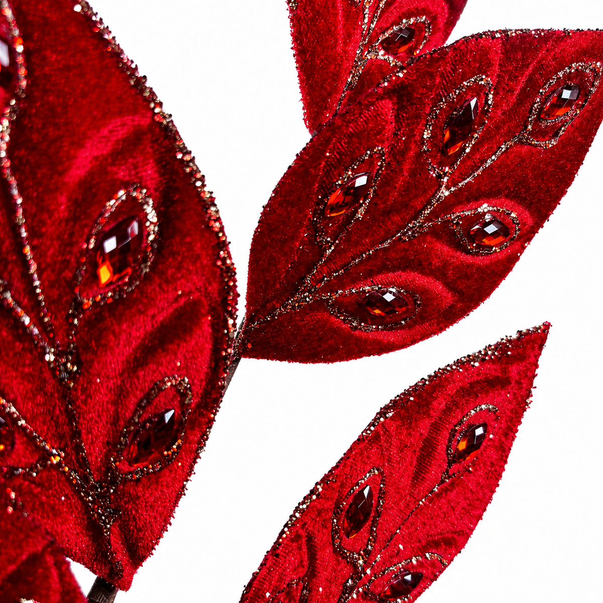 26.5" Red Velvet Leaf Spray