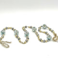 6" BLUE/GOLD GLASS BALL GARLAND