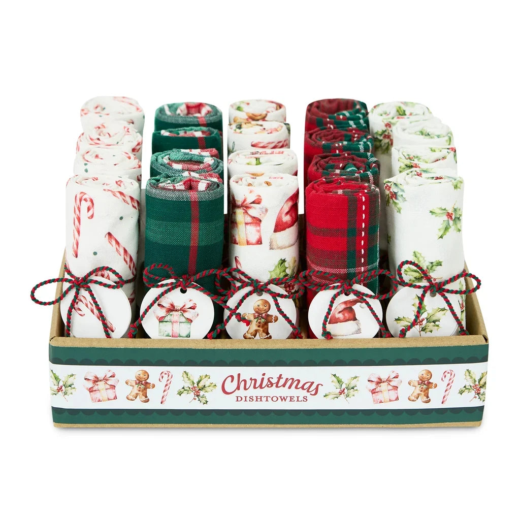 Christmas Magic Assorted Dishtowels-GREEN PLAID ONLY