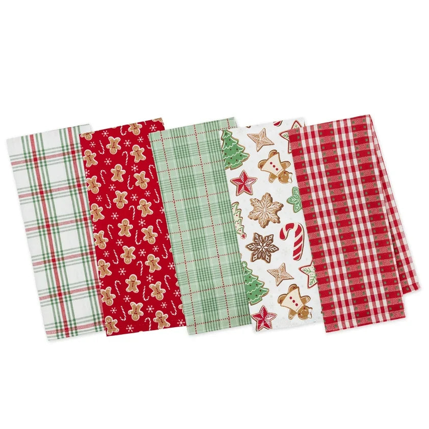 Sugar and Spice Assorted Dishtowels(LIGHT GREEN PLAID)