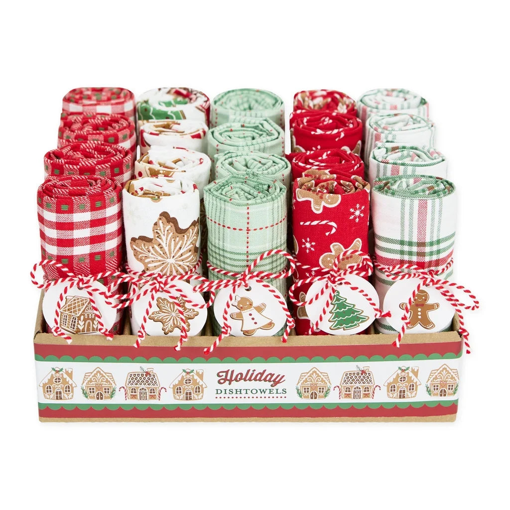 Sugar and Spice Assorted Dishtowels(LIGHT GREEN PLAID)