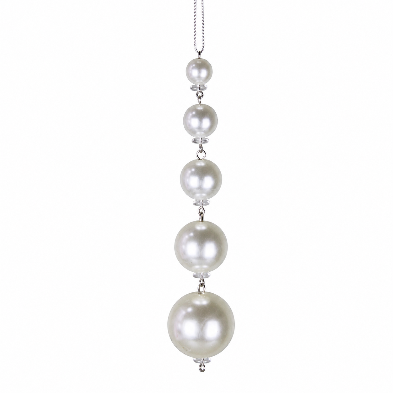 5.5IN Pearl Drop Ornament, Pearl