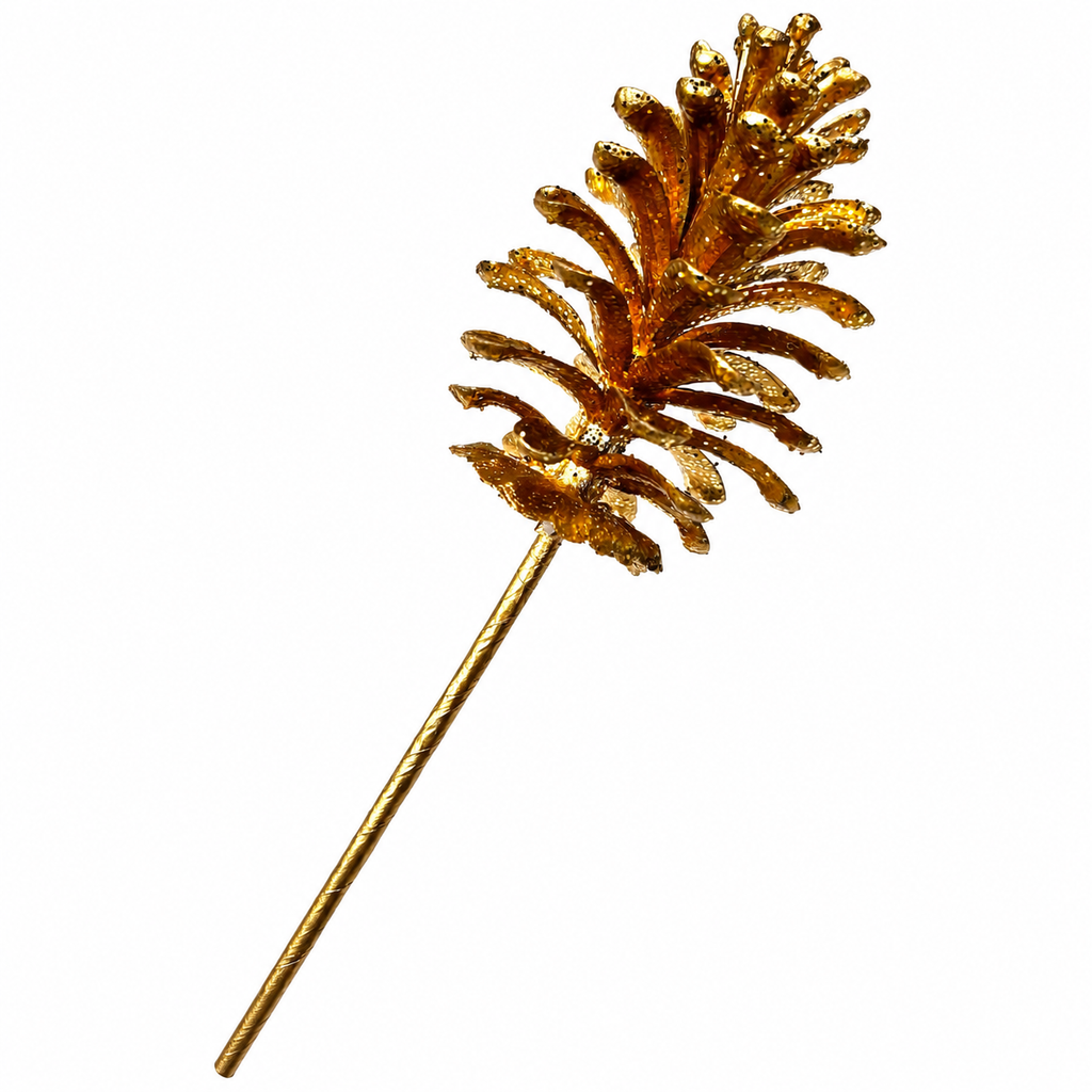 28" Gold Pine Cone Stem