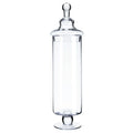 D4"H17" -GLASS APOTHECARY JAR WITH LID