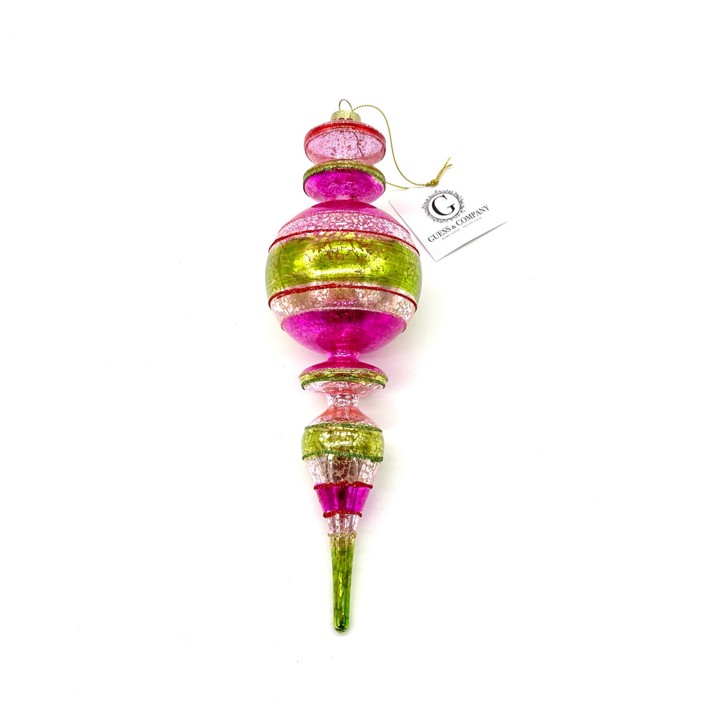 PINK/GREEN GLASS FINAL ORNAMENT
