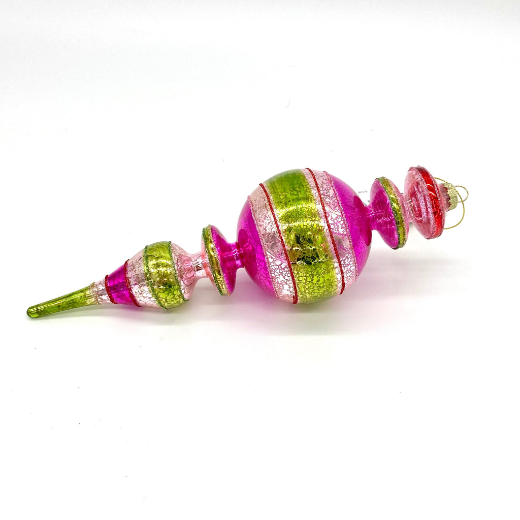 PINK/GREEN GLASS FINAL ORNAMENT