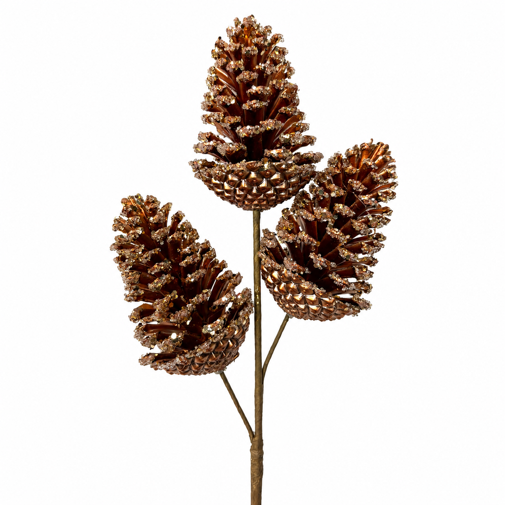 20.5" Gold Pinecone Spray