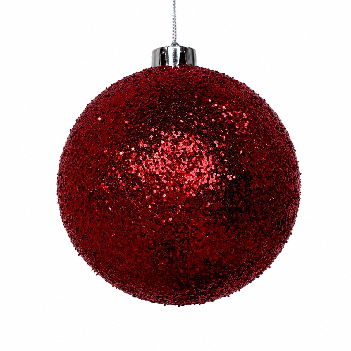 150mm Red Glitter Ball Ornament