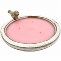 Pink Hydrangea Large Bird Bath Candle