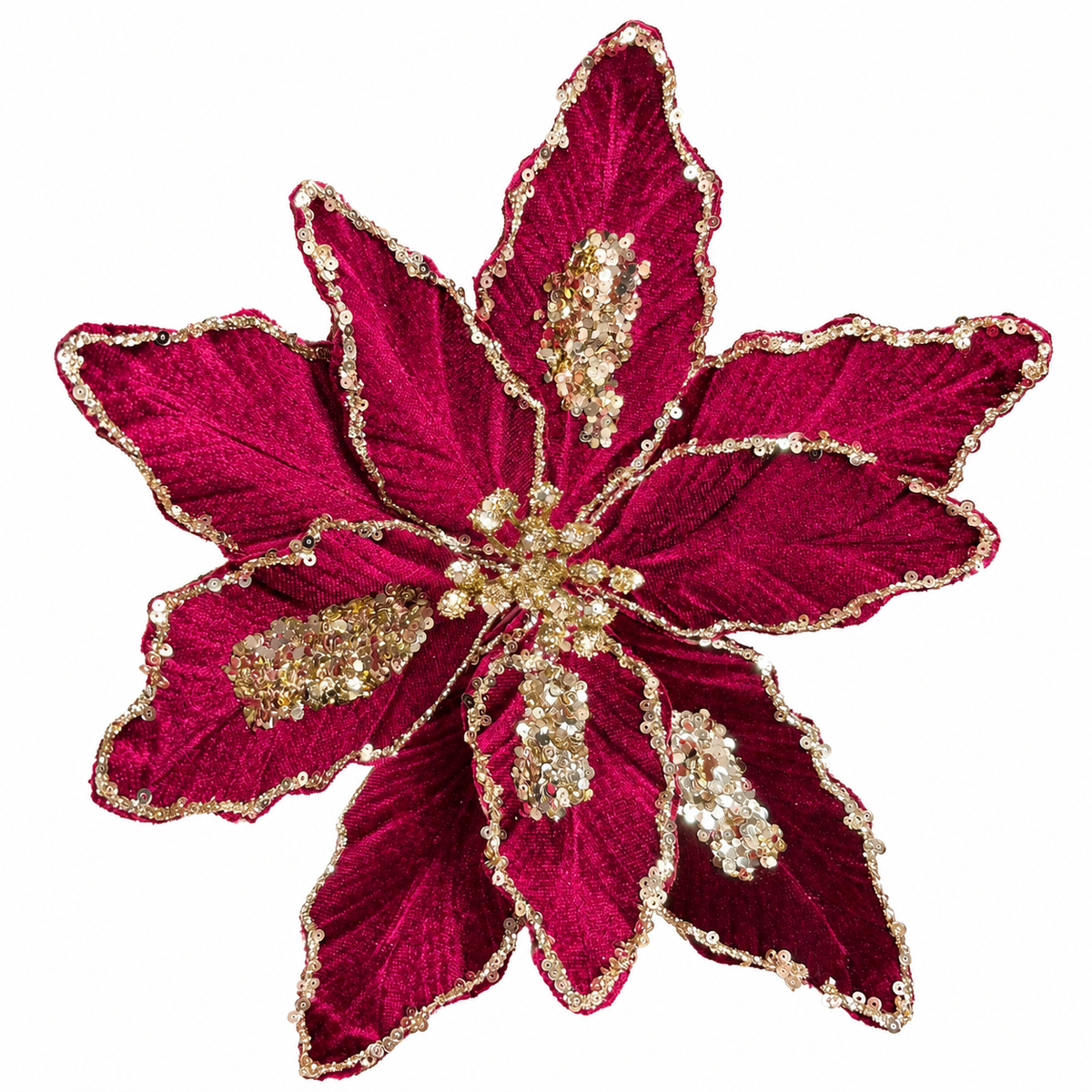 17.5" BLACK CHERRY POINSETTIA WITH STEM