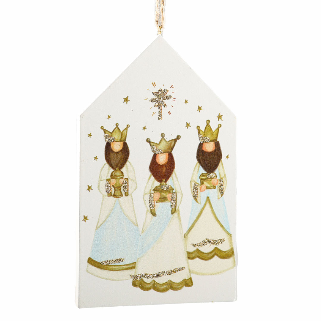 Ornament W/ Glitter Three Kings