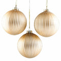 Set Of 3 Gold Glass Ball Ornaments