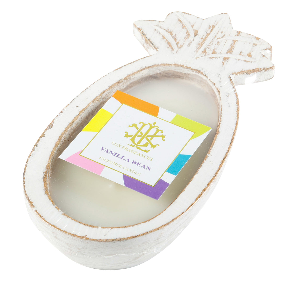 Vanilla Bean Whitewashed Pineapple Bowl Candle