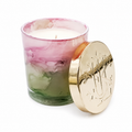 FLOWER MARKET 10 OZ PINK/GREEN GLASS LIDDED CANDLE