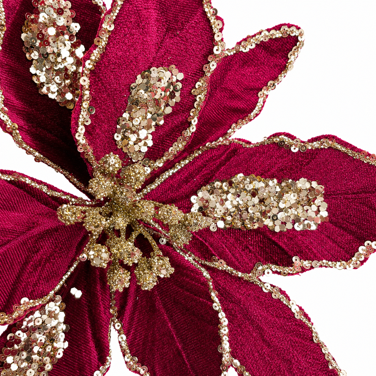 17.5" BLACK CHERRY POINSETTIA WITH STEM