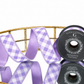 1.5"X5YD LAVENDER WATER COLOR CHECK WITH LAVENDER DUPION BACK