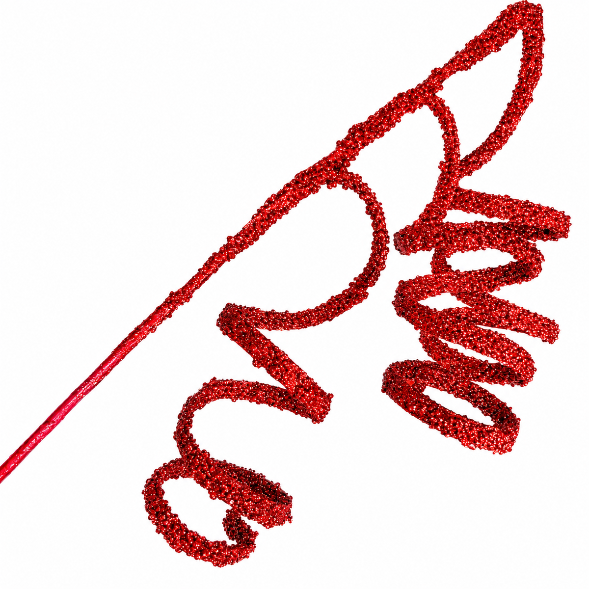 25.5" Red Glittered Swirl Pick