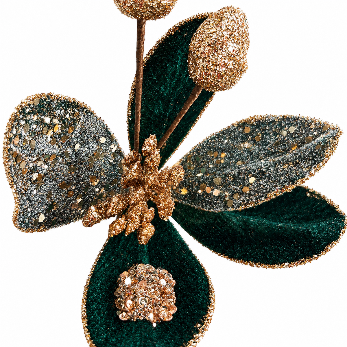 23.5" Emerald Velvet Magnolia Spray