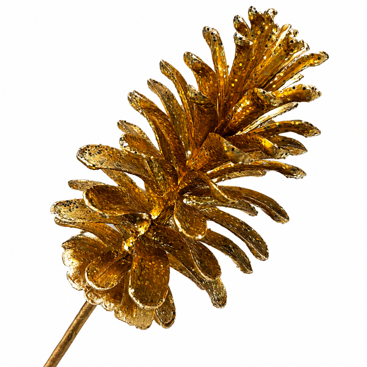 28" Gold Pine Cone Stem