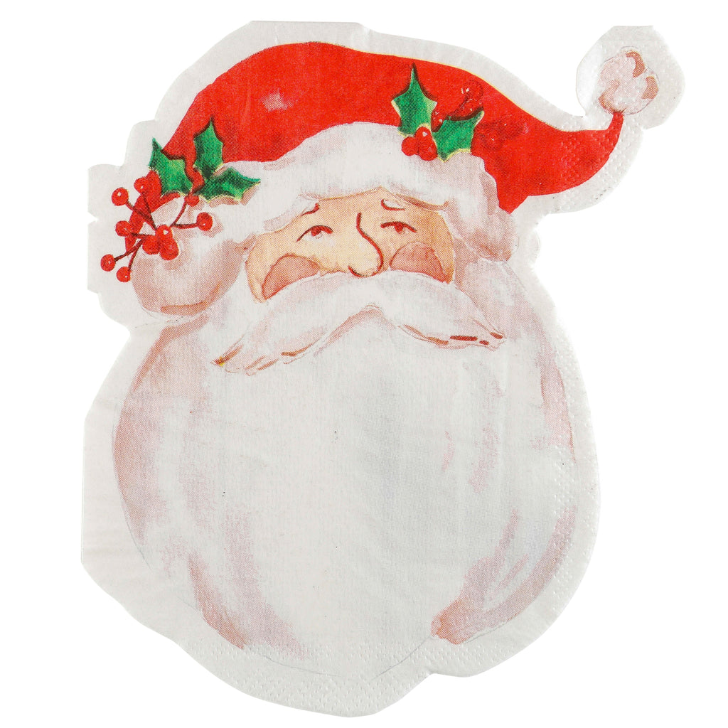 Old World Santa Diecut Beverage Napkin..16 Pieces Per Pkg