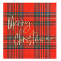 Red Plaid Merry Christmas Beverage Napkin 20 Pieces Per Pkg