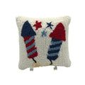 FIRECRACKER HOOKED PILLOW 7" X 7"