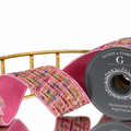 2.5"X5YD PINK JAQUARD WITH LT PINK DUPION BACK