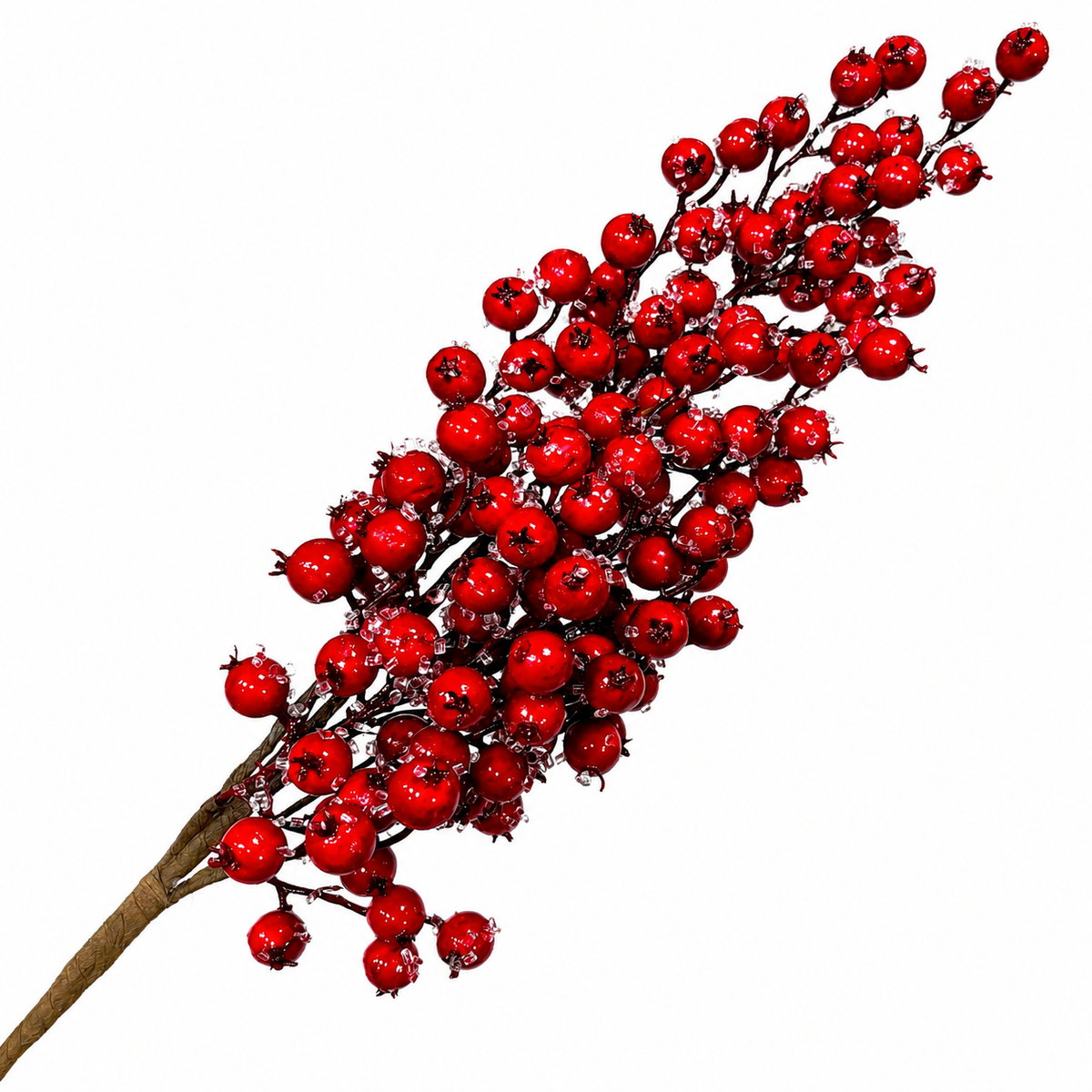 30" Iced Red Berry Spray