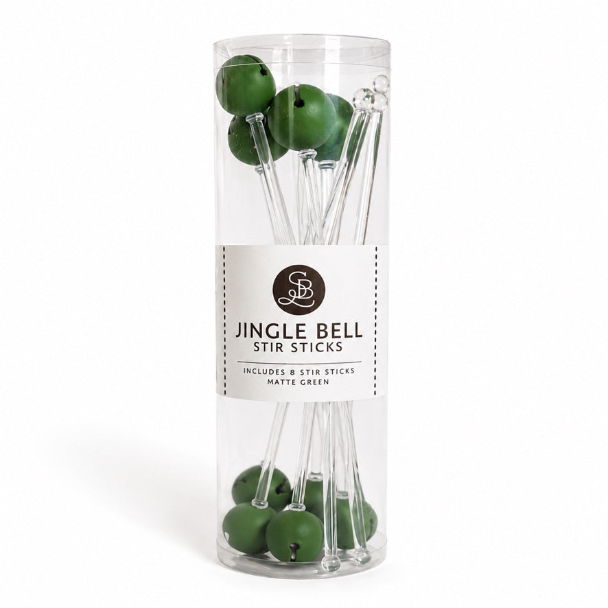 Multi-Green Jingle Bell Stir Sticks