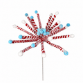 21" FROSTED PEPPERMINT STICK POINSETTIA STEM