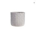 Stoneware Planter with Woven Pattern (Holds 7" Pot)