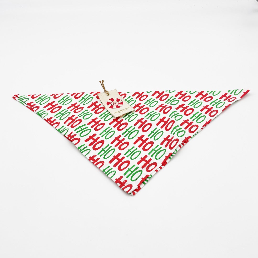 Ho Ho Ho Print Dog Bandana