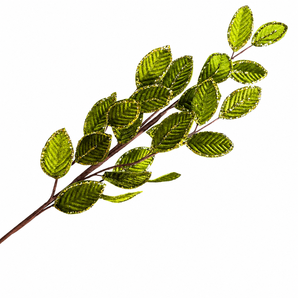 25.5" Green Velvet Leaf Spray