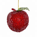 4" Sugared Apple with hanger-Burgundy