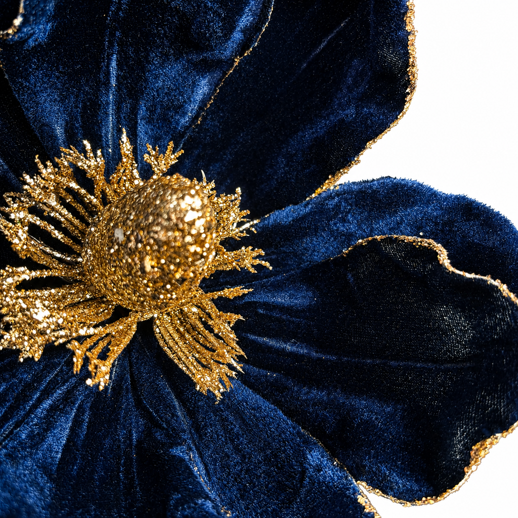 17.5" Midnight Blue Velvet Magnolia