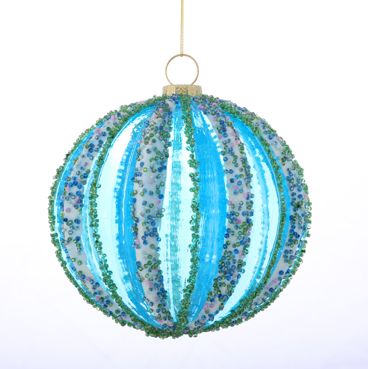 5"D GLASS BALL BLUE