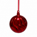 D 5" GLASS BALL ORN-RED