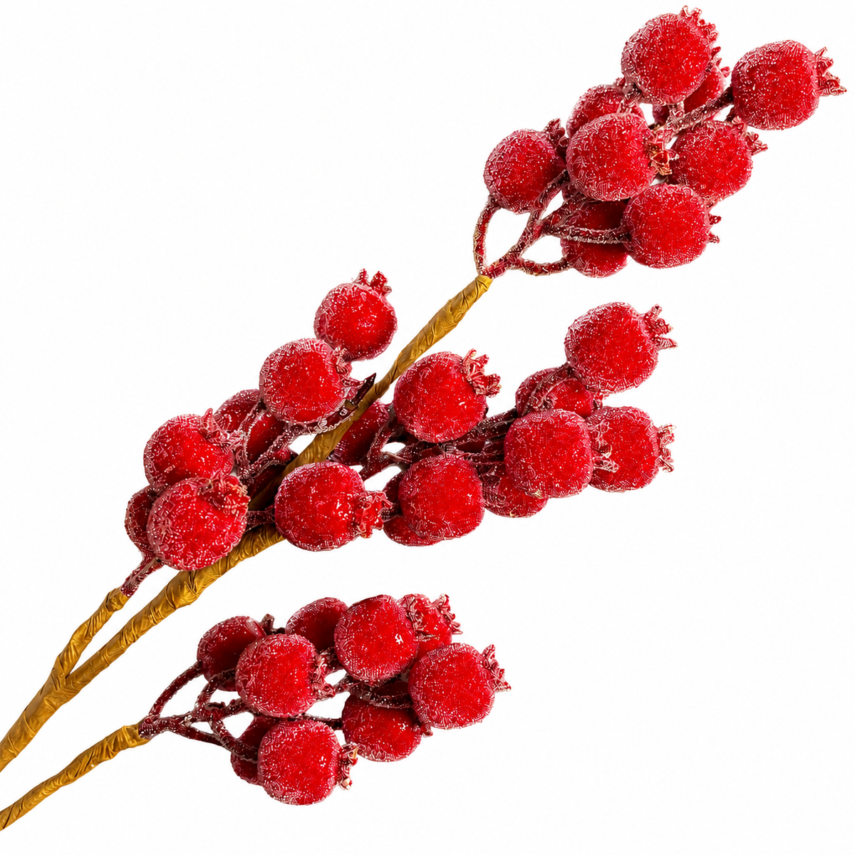 30" Sugared Berries Stem Color Red