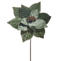 22" Green Velvet Poinsettia Stem